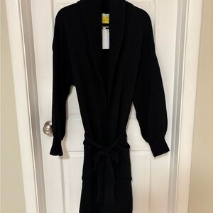 Kerri Rosenthal Black Knit Cotton Duster